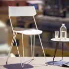 Chaise de cuisine artisanale en bois et acier précieux Made in Italy - Granada Viadurini