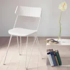 Chaise de cuisine artisanale en bois et acier précieux Made in Italy - Granada Viadurini