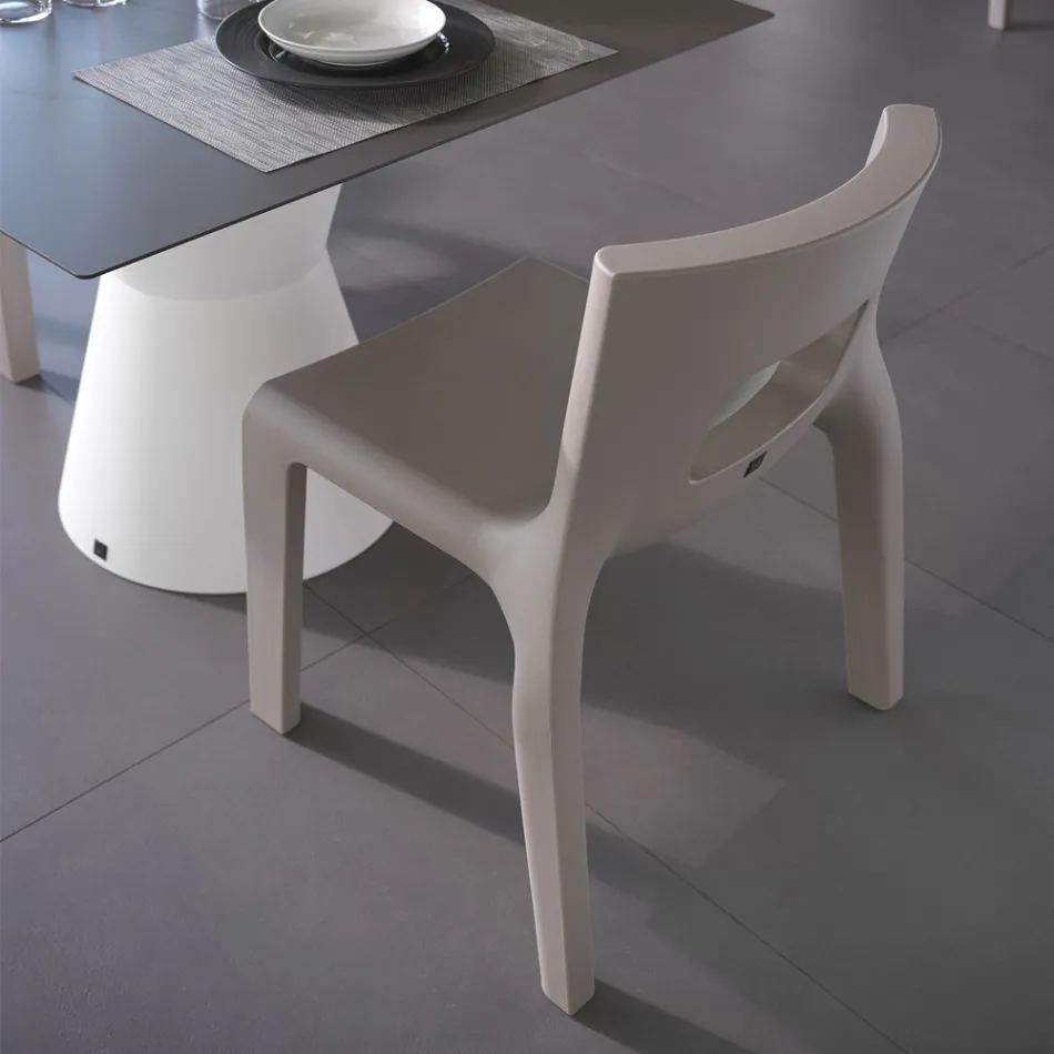Chaise de cuisine empilable en polyéthylène Made in Italy 2 pièces - Alassio Viadurini