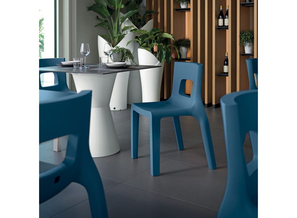 Chaise de cuisine empilable en polyéthylène Made in Italy 2 pièces - Alassio Viadurini