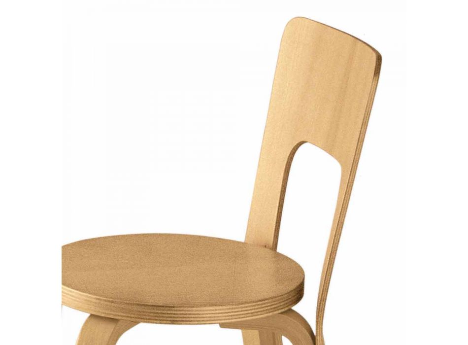 Chaise de cuisine en bois de hêtre courbé naturel fabriqué en Italie - Cassiopea Viadurini