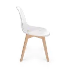 Chaise de Cuisine en Bois de Hêtre et Polycarbonate Design 4 Pièces - Pisy Viadurini