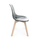 Chaise de Cuisine en Bois de Hêtre et Polycarbonate Design 4 Pièces - Pisy Viadurini