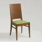 Chaise de Cuisine en Bois de Hêtre et Assise en Cuir Ecole Design - Florent Viadurini
