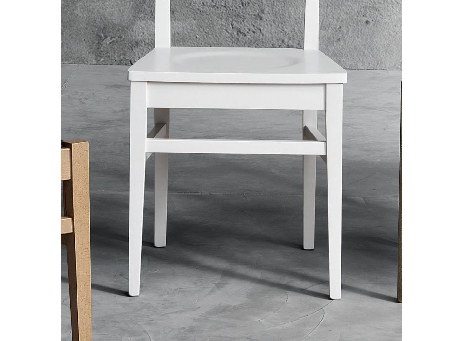 Chaise de cuisine en bois de hêtre massif Design Made in Italy - Davina Viadurini