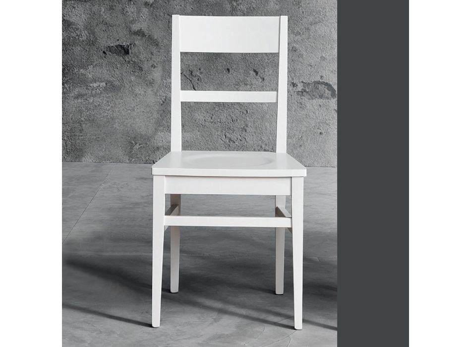 Chaise de cuisine en bois de hêtre massif Design Made in Italy - Davina Viadurini