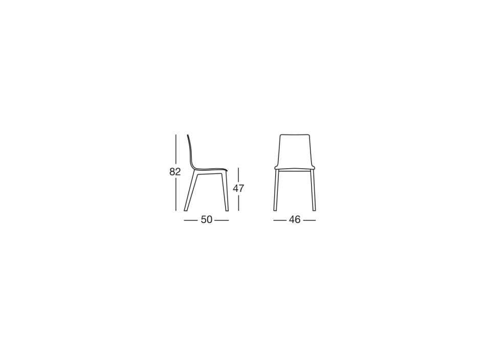 Chaise de cuisine en bois de hêtre fabriquée en Italie 2 pièces - Quadra Viadurini
