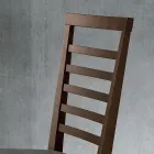 Chaise de Cuisine en Bois et Assise en Tissu Design Italien - Jeanine Viadurini