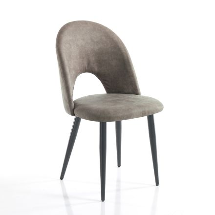 Chaise de Cuisine en Cuir Synthétique Effet Vieilli 4 Pièces - Renetta Viadurini