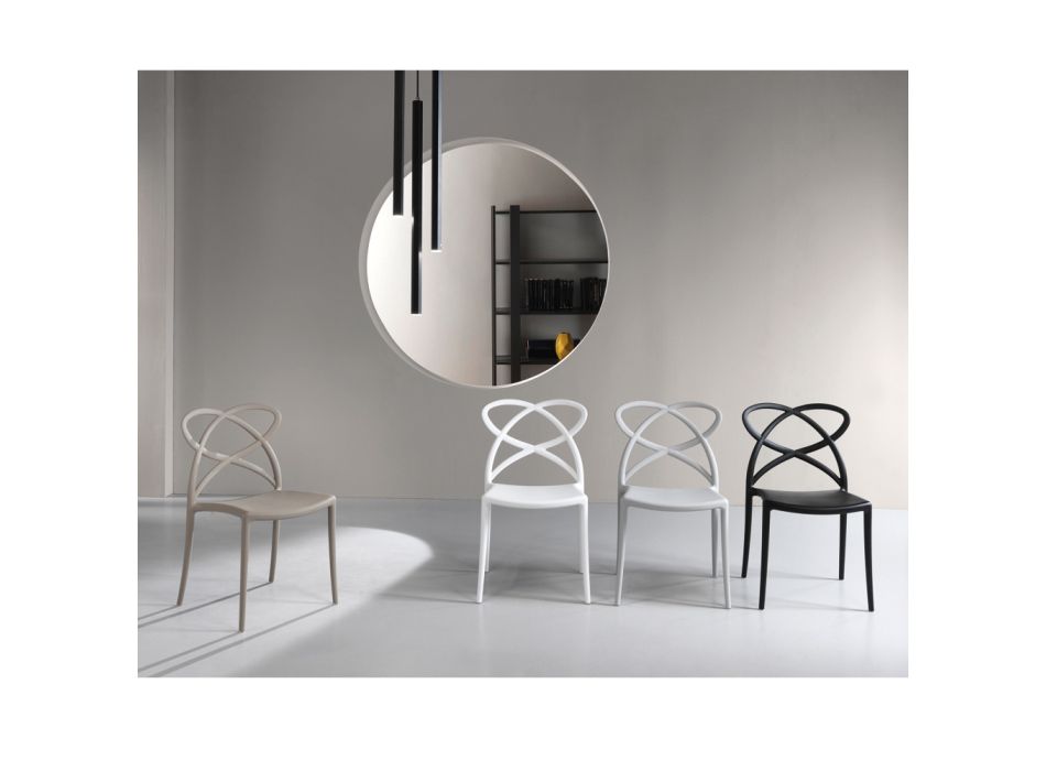 Chaise de cuisine en polypropylène empilable design 4 pièces - Artemide Viadurini
