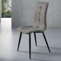 Chaise de salon en tissu avec base en métal noir 4 pièces - Menegildo