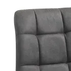 Chaise de Cuisine en Tissu avec Pieds en Métal Noir 4 Pièces - Bleu Clair Viadurini