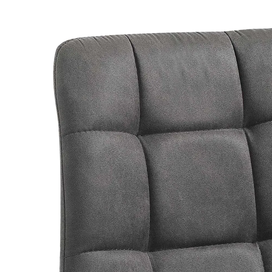 Chaise de Cuisine en Tissu avec Pieds en Métal Noir 4 Pièces - Bleu Clair Viadurini