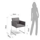 Chaise de Cuisine en Tissu Gris avec Base en Métal 2 Pièces - Shutter Viadurini