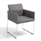 Chaise de Cuisine en Tissu Gris avec Base en Métal 2 Pièces - Shutter Viadurini