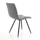Chaise de Cuisine en Tissu Gris et Métal Noir Mat 2 Pièces - Scirocco Viadurini