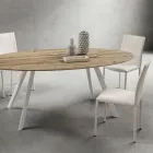 Chaise de cuisine entièrement rembourrée en éco-cuir fabriquée en Italie, 2 pièces - Maria Viadurini