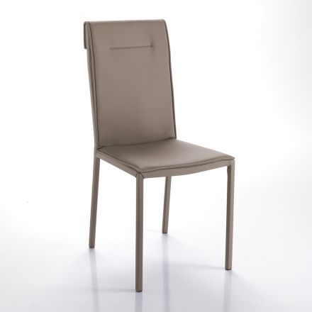 Chaise de cuisine entièrement rembourrée en cuir synthétique 2 pièces - Atenea Viadurini