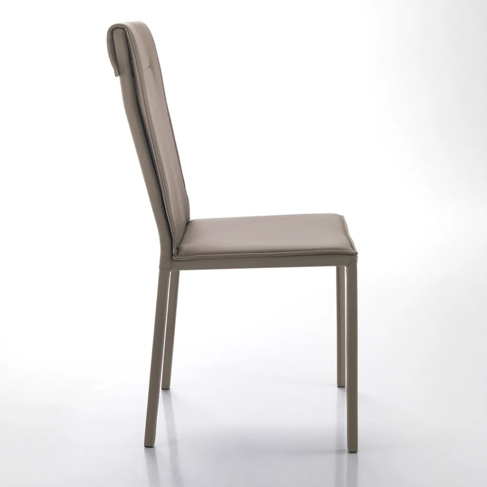 Chaise de cuisine entièrement rembourrée en cuir synthétique 2 pièces - Atenea Viadurini