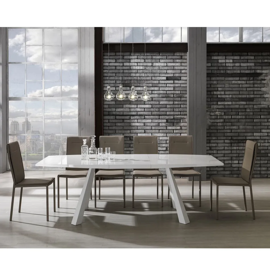 Chaise de cuisine entièrement rembourrée en cuir synthétique 2 pièces - Atenea Viadurini