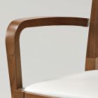 Chaise de cuisine en bois de hêtre assise en éco-cuir avec accoudoirs - Florent Viadurini