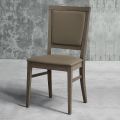Chaise de cuisine moderne en bois et écocuir Design Made in Italy - Taver