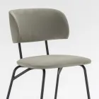 Chaise de cuisine rembourrée en microfibre Made in Italy, 2 pièces - Rebecca Viadurini