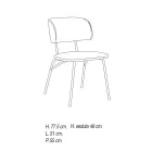 Chaise de cuisine rembourrée en microfibre Made in Italy, 2 pièces - Rebecca Viadurini