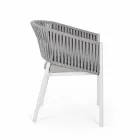 Chaise d'extérieur avec accoudoirs en aluminium blanc et gris Homemotion - Rubio Viadurini