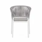 Chaise d'extérieur avec accoudoirs en aluminium blanc et gris Homemotion - Rubio Viadurini