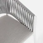 Chaise d'extérieur avec accoudoirs en aluminium blanc et gris Homemotion - Rubio Viadurini
