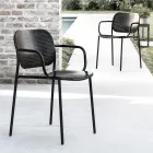 Chaise d'extérieur avec accoudoirs en métal Made in Italy 2 pièces - Synergy Viadurini