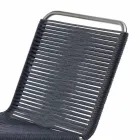 Chaise d'extérieur design en acier et cordon noir Made in Italy - Madagascar1 Viadurini
