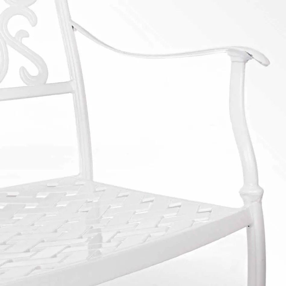 Chaise d'extérieur empilable en aluminium blanc ou anthracite, 4 pièces - Ode Viadurini