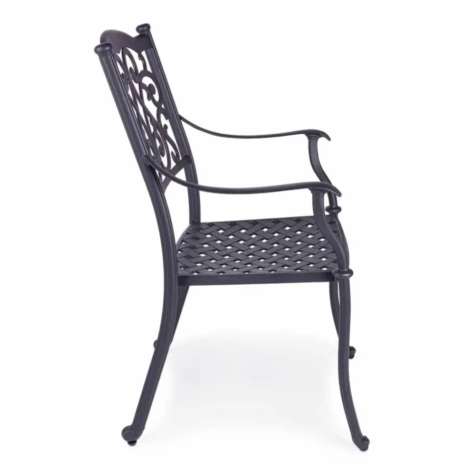 Chaise d'extérieur empilable en aluminium blanc ou anthracite, 4 pièces - Ode Viadurini