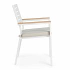 Chaise d'extérieur empilable en aluminium avec coussin d'assise, 4 pièces - Nasha Viadurini