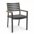Chaise d'extérieur empilable en aluminium avec coussin d'assise, 4 pièces - Nasha