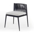 Chaise empilable d'extérieur en aluminium et corde Made in Italy - Nymeria