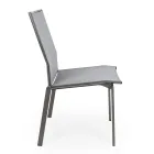Chaise d'extérieur empilable en aluminium et textilène, Homemotion 4 pièces - Serge Viadurini