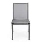 Chaise d'extérieur empilable en aluminium et textilène, Homemotion 4 pièces - Serge Viadurini