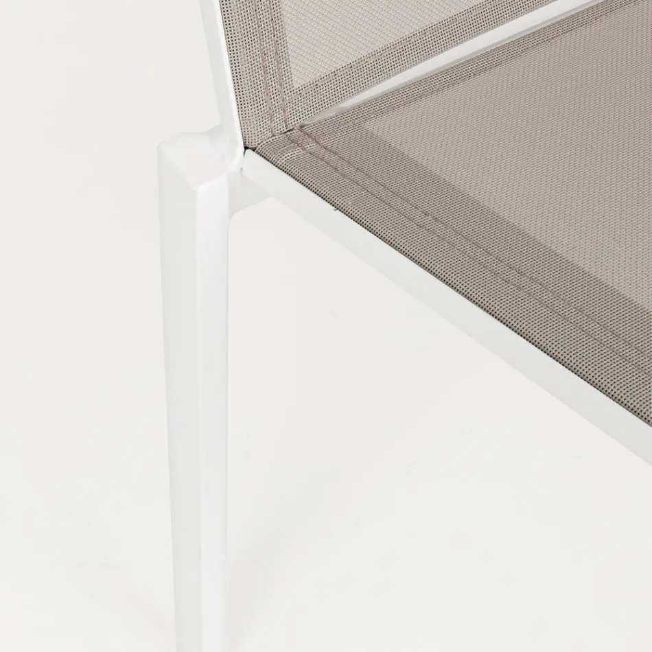 Chaise d'extérieur empilable en aluminium et textilène, Homemotion 4 pièces - Serge Viadurini