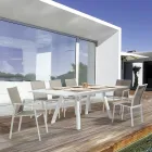 Chaise d'extérieur empilable en aluminium et textilène, Homemotion 4 pièces - Serge Viadurini