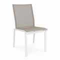 Chaise d'extérieur empilable en aluminium et textilène, Homemotion 4 pièces - Serge