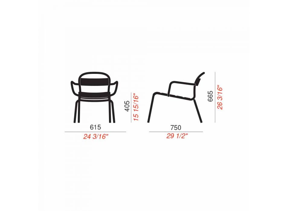 Chaise empilable d'extérieur en aluminium fabriquée en Italie, 2 pièces - Shyla Viadurini