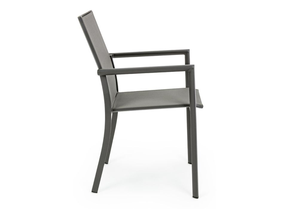 Chaise d'extérieur empilable en aluminium peint Homemotion, 4 pièces - Vicki Viadurini