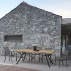 Chaise d'extérieur empilable en aluminium peint, Homemotion, 4 pièces - Vicki Viadurini