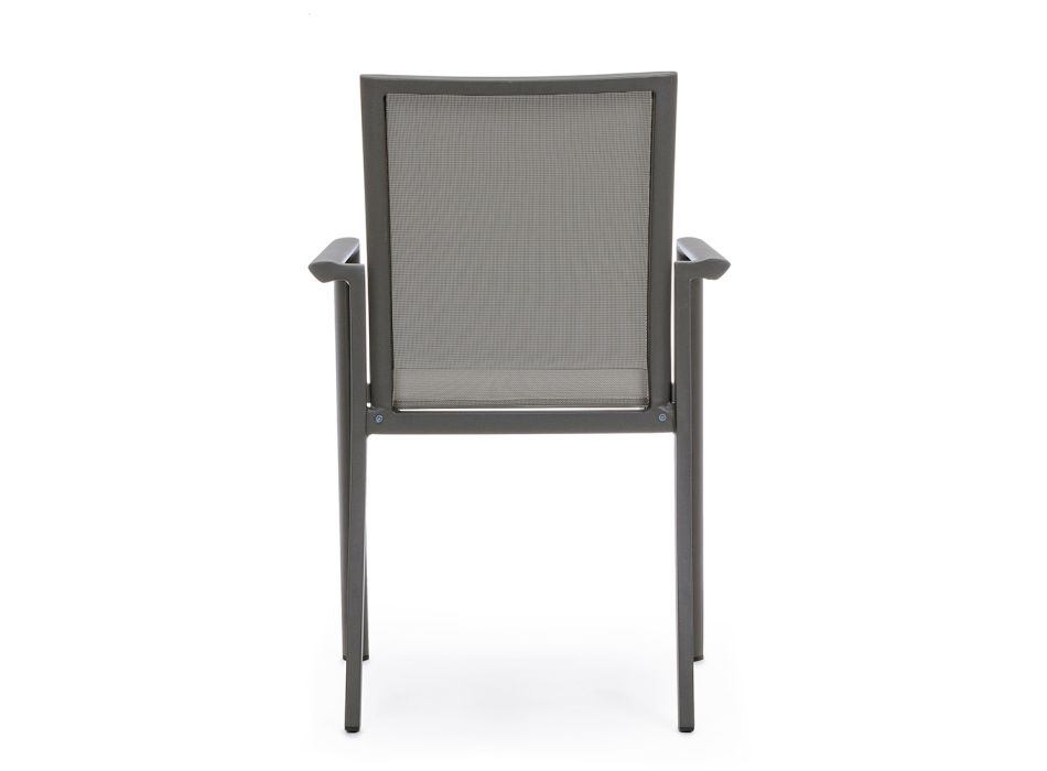 Chaise d'extérieur empilable en aluminium peint, Homemotion, 4 pièces - Vicki Viadurini