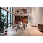 Chaise d'extérieur empilable en métal Made in Italy, 4 pièces - Prunella Viadurini