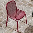 Chaise d'extérieur empilable en métal Made in Italy, 4 pièces - Prunella Viadurini