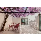 Chaise d'extérieur empilable en métal Made in Italy, 4 pièces - Prunella Viadurini